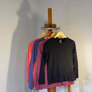 ( Qty FOUR) L.L. Bean 100% Supima cotton Classic Long Sleeve Women's Tops